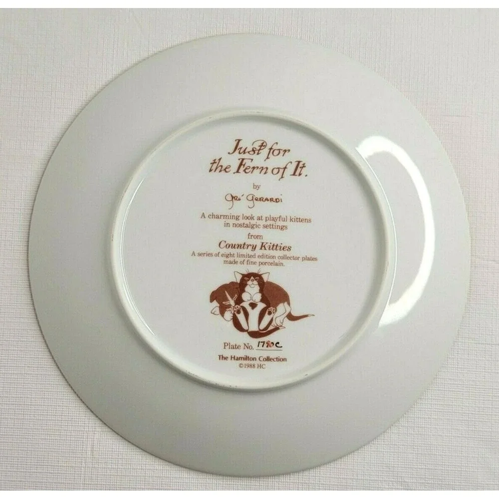 Country Kittens Just For The Fern Of It Porcelain Collector Plate Gre Gerardi